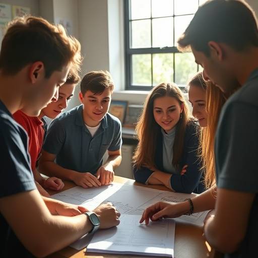Students gathered around a storyboard during Storyboarding and Visual Previsualization course